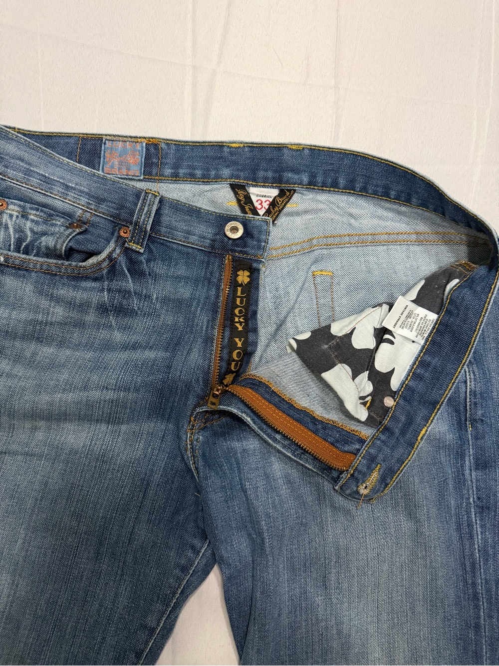 Lucky Brand Vintage Straight Jeans Men’s 33 Medium Wash Stretch Denim Blue - Picture 5 of 12